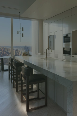 Cuisine ouverte avec îlot central