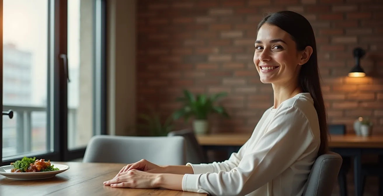 Comparaison visuelle entre une chaise design inconfortable et une chaise ergonomique pour repas prolongés