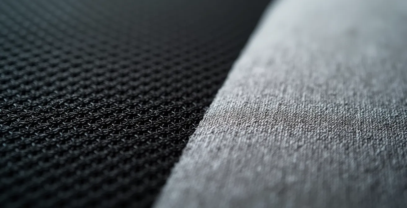 Comparaison détaillée entre tissu mesh et rembourrage textile pour chaise de bureau