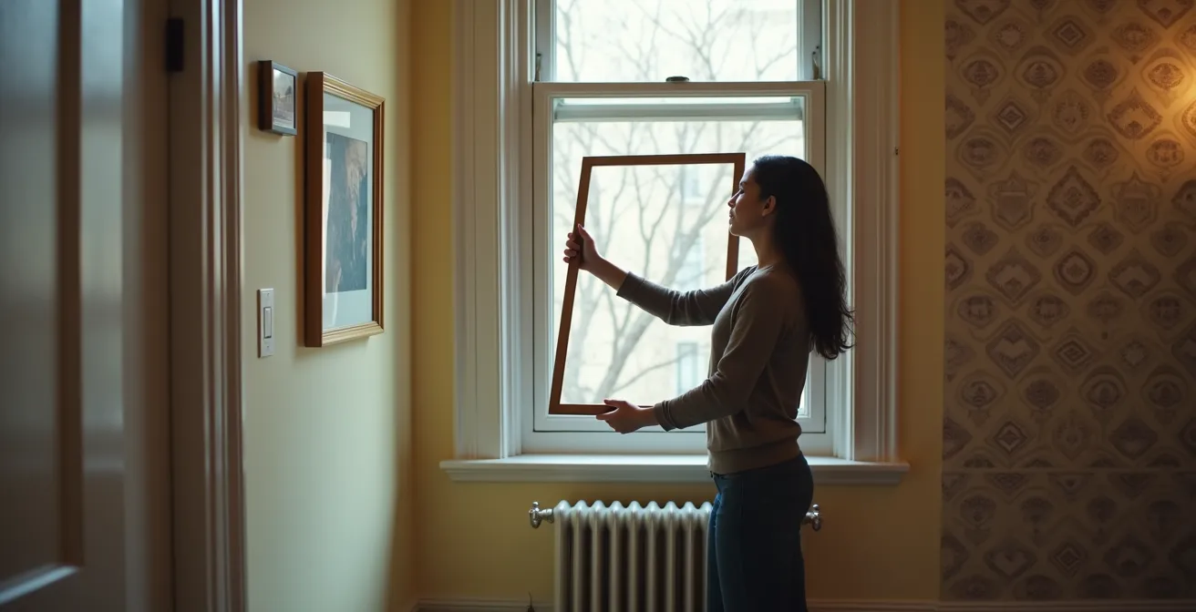 Vue d'ensemble d'un salon montréalais montrant la disposition optimale des œuvres